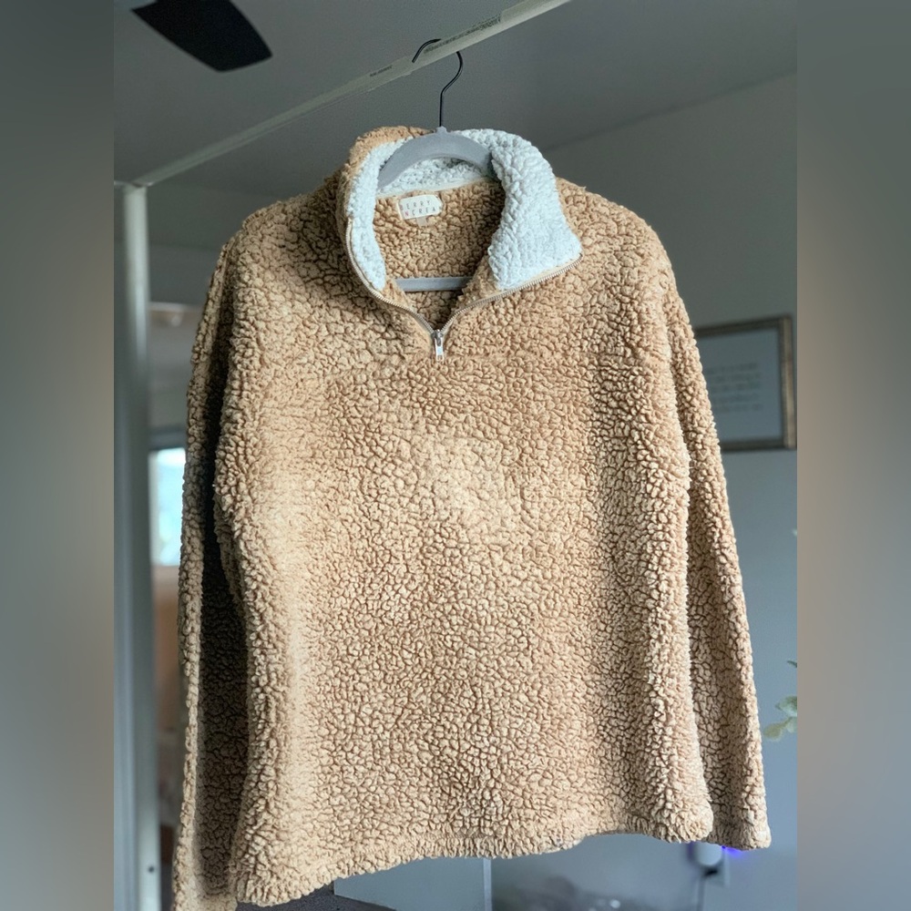 Berry n cream fuzzy jacket. Great condition and is very warm.